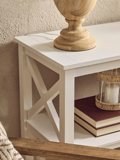 Heritage Two Shelf Large White Bookcase