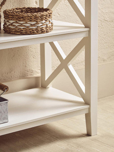 Heritage Two Shelf Large White Bookcase