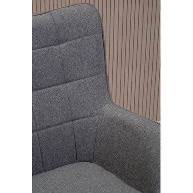 Stockholm Grey Fabric Armchair with Square Tufted Backrest