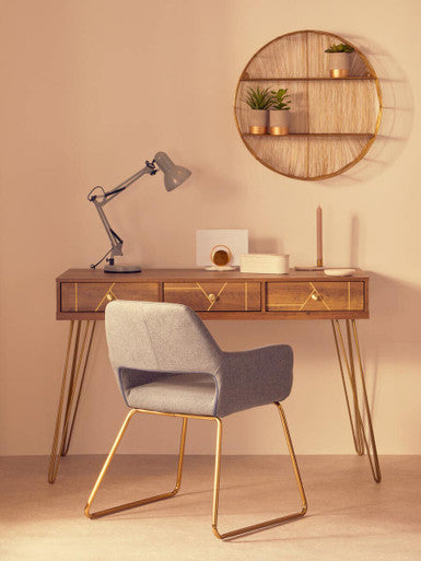 Grey and Gold Dining Chair | Stockholm