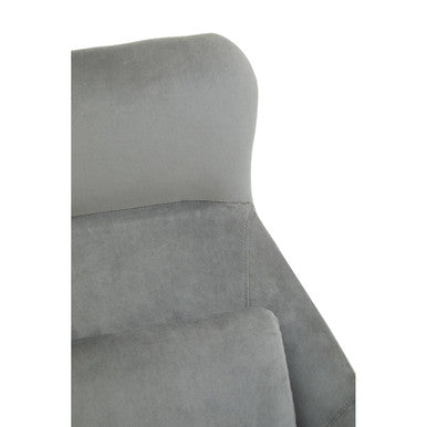 Stockholm Grey Velvet Armchair with Gold Metal Legs