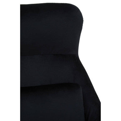 Stockholm Black Velvet Armchair with Gold Metal Legs