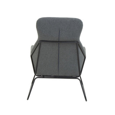 Stockholm Grey Fabric Chair with Black Metal Legs