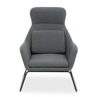Stockholm Grey Fabric Chair with Black Metal Legs
