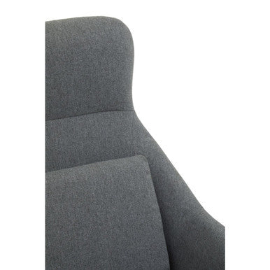 Stockholm Grey Fabric Chair with Black Metal Legs
