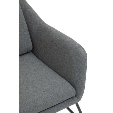 Stockholm Grey Fabric Chair with Black Metal Legs