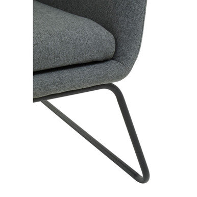 Stockholm Grey Fabric Chair with Black Metal Legs