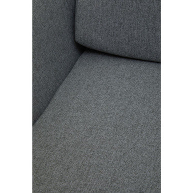 Stockholm Grey Fabric Chair with Black Metal Legs