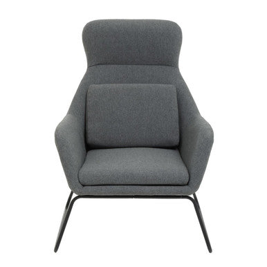 Stockholm Grey Fabric Chair with Black Metal Legs