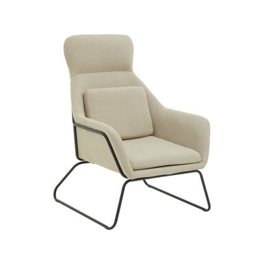 Stockholm Natural Fabric Chair with Black Metal Frame