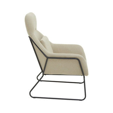 Stockholm Natural Fabric Chair with Black Metal Frame