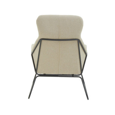 Stockholm Natural Fabric Chair with Black Metal Frame