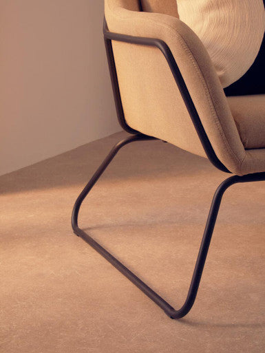 Stockholm Natural Fabric Chair with Black Metal Frame