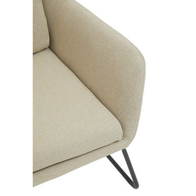 Stockholm Natural Fabric Chair with Black Metal Frame