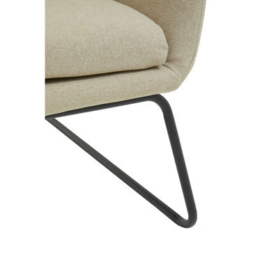 Stockholm Natural Fabric Chair with Black Metal Frame