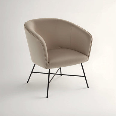Stockholm Mink Velvet Accent Chair with Wood Frame