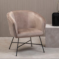 Stockholm Mink Velvet Accent Chair with Wood Frame