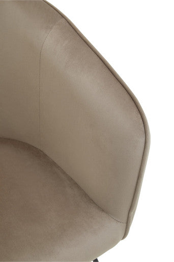 Stockholm Mink Velvet Accent Chair with Wood Frame