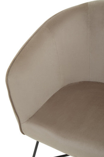Stockholm Mink Velvet Accent Chair with Wood Frame