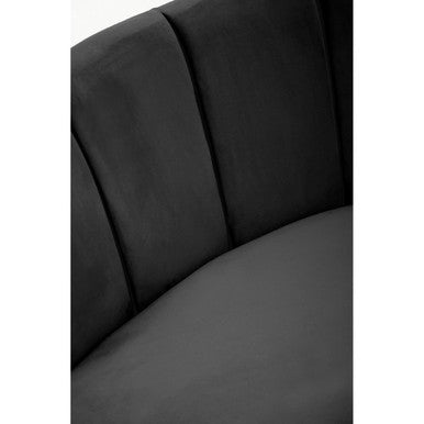 3 Seater Black Velvet Sofa, Hasna