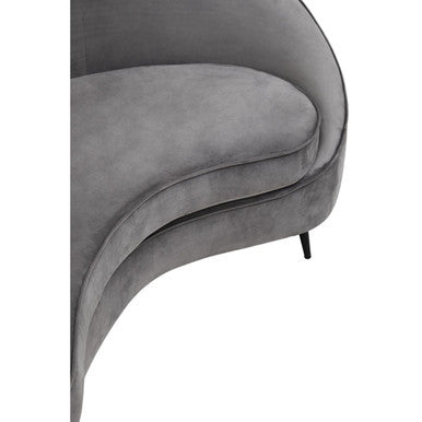 3 Seater Grey Velvet Sofa, Hasina