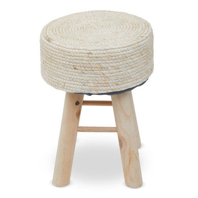 Lentigo Natural Corn Rope Stool with Woven Rope Seat