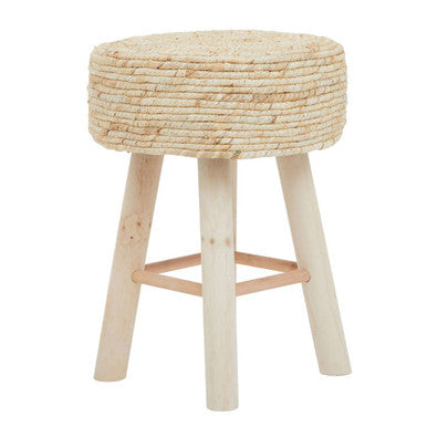 Lentigo Natural Corn Rope Stool with Woven Rope Seat