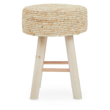 Lentigo Natural Corn Rope Stool with Woven Rope Seat