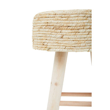 Lentigo Natural Corn Rope Stool with Woven Rope Seat