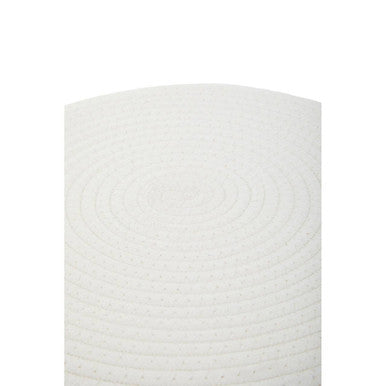Lentigo White Cotton Stool with Woven Rope Seat