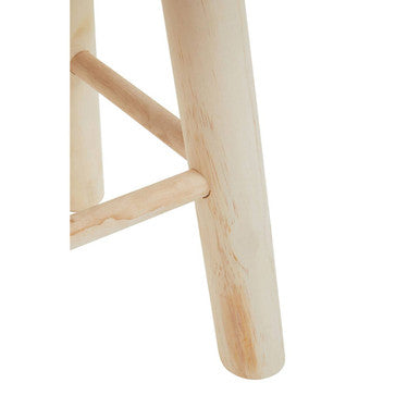 Lentigo White Cotton Stool with Woven Rope Seat