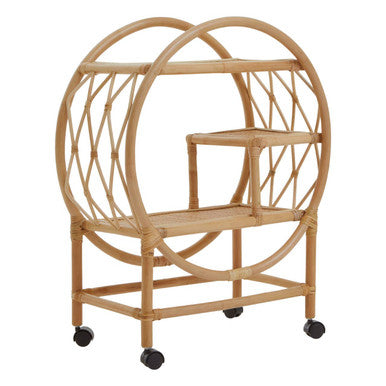Three Tier Rattan Bar Trolley in Natural Finish , Mataram