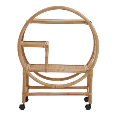 Three Tier Rattan Bar Trolley in Natural Finish , Mataram