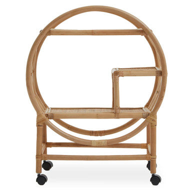 Three Tier Rattan Bar Trolley in Natural Finish , Mataram