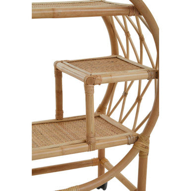Three Tier Rattan Bar Trolley in Natural Finish , Mataram
