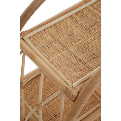 Three Tier Rattan Bar Trolley in Natural Finish , Mataram