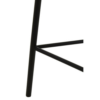 Depok Black Rattan Stool with Rattan Seat