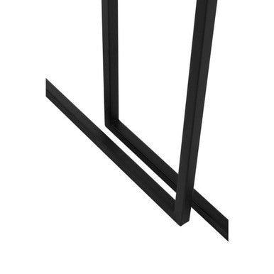 Black Metal and Rattan Top Nest of 2 Tables with Square Frames, Depok