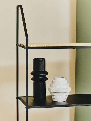 Rattan and Metal Five Tier Shelf Unit | Depok