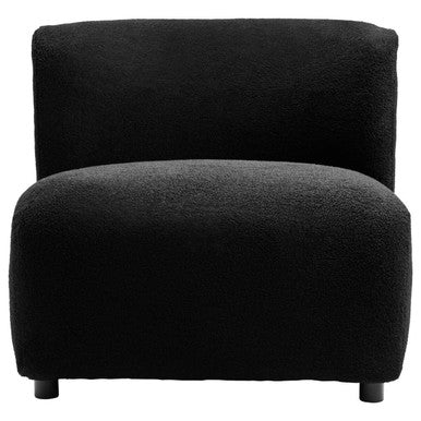 Montreal Black Boucle Effect Lounge Chair with Curved Back