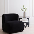 Montreal Black Boucle Effect Lounge Chair with Curved Back