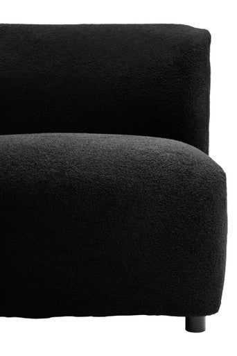 Montreal Black Boucle Effect Lounge Chair with Curved Back