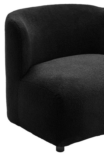 Montreal Black Boucle Effect Lounge Chair with Curved Back