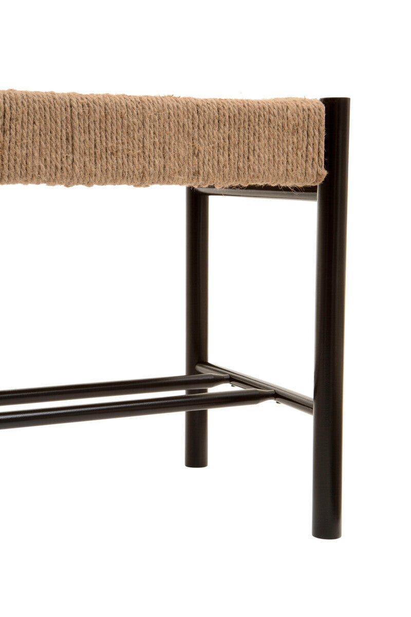 Bandar Natural Rope and Black Wood Large Bench