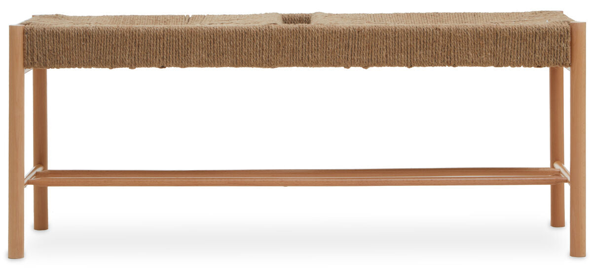 Bandar Natural Rope Beechwood Bench with Handwoven Seat