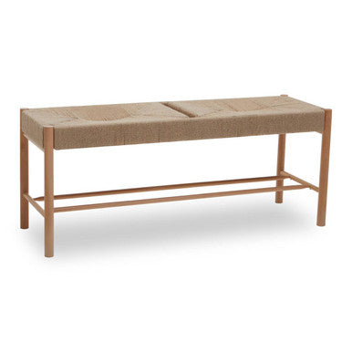 Bandar Natural Rope Beechwood Bench with Handwoven Seat