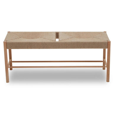 Bandar Natural Rope Beechwood Bench with Handwoven Seat