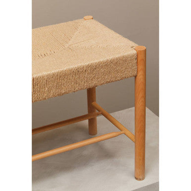 Bandar Natural Rope Beechwood Bench with Handwoven Seat