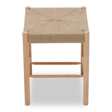 Bandar Natural Rope Beechwood Stool with Handwoven Seat