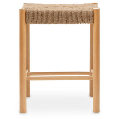 Bandar Natural Rope Beechwood Stool with Handwoven Seat